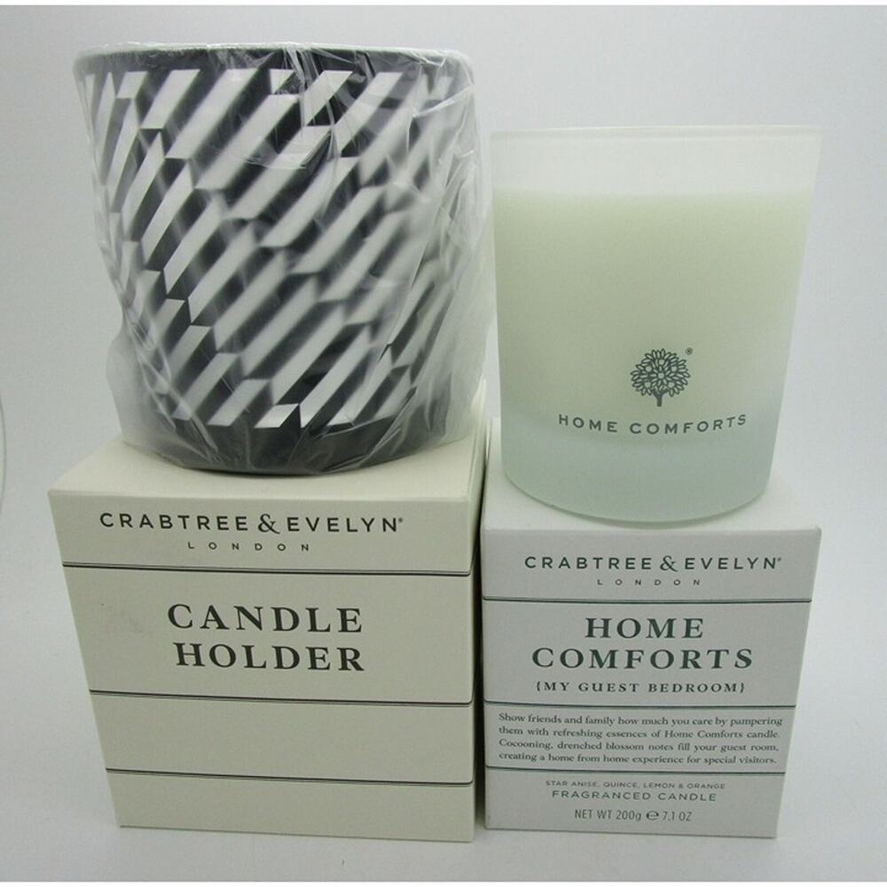 Crabtree & Evelyn 7.1 oz Fragranced Candle HOME COMFORTS & Candle Holder